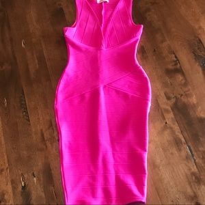 Neon pink bandage dress